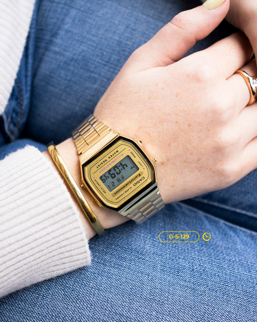 RELOJ CASIO - SILVER & GOLD | SKU: G-S-129/G-S-217