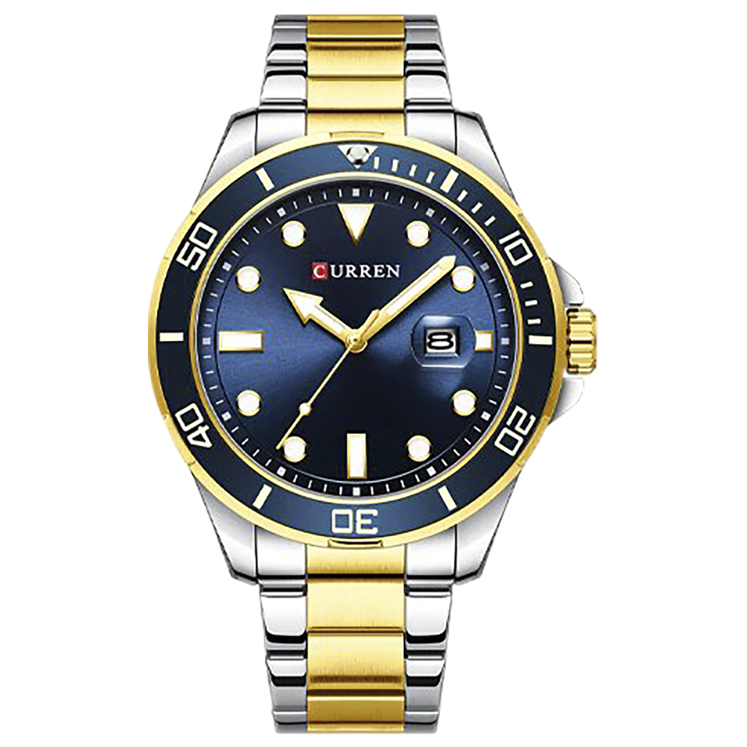 RELOJ CURREN - DIAMANTE AZUL PLATEADO ORO | CUR-76 (1)