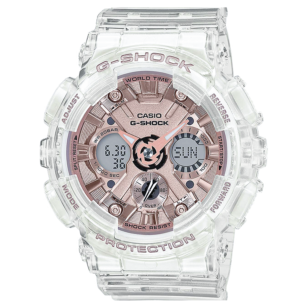RELOJ G-SHOCK - TRANSPARENTE Y ROSA GA-120BB | G-S-144 | G-S-193 PARA HOMBRE