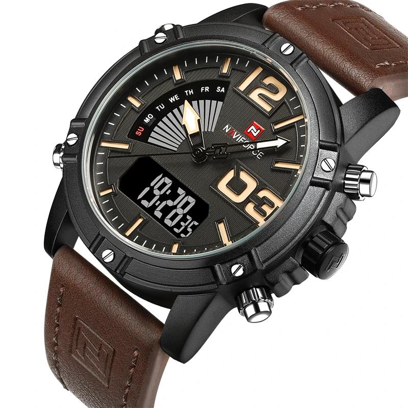 RELOJ NAVIFORCE ORIGINAL ELEGANTE Y CASUAL MARRÓN Y NEGRO | NAV-16 | NAV-108 para hombre (1)