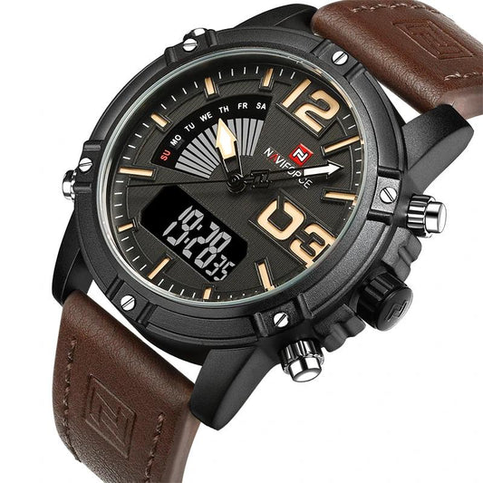 RELOJ NAVIFORCE ORIGINAL ELEGANTE Y CASUAL MARRÓN Y NEGRO | NAV-16 | NAV-108 para hombre (1)