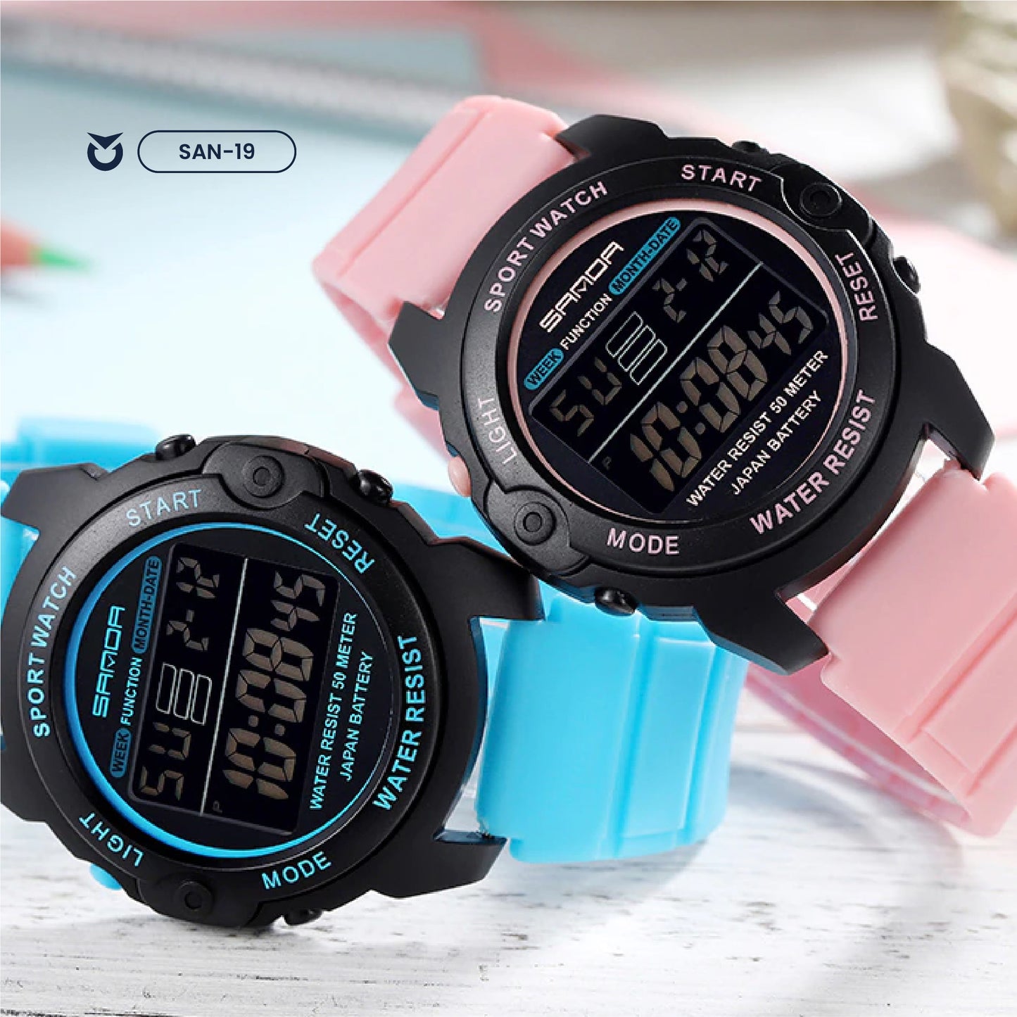 RELOJ SANDA EDICIÓN VERANO ROSA Y NEGRO | SAN-19