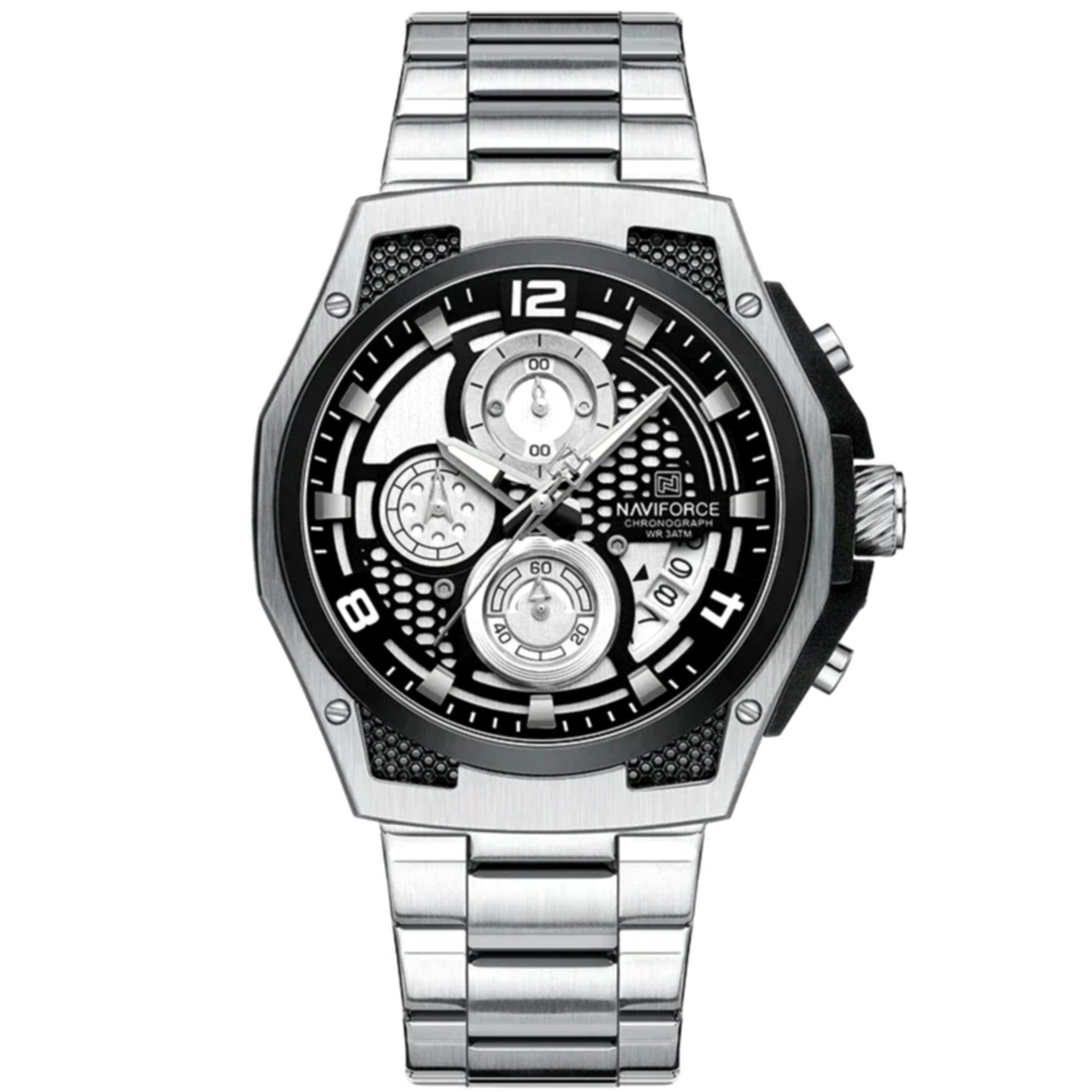RELOJ NAVIFORCE NF 8051 ORIGINAL ELEGANTEN NEGRO PLATEADO Y VERDE 8051  | NAV-105, NAV-106, NAV-107