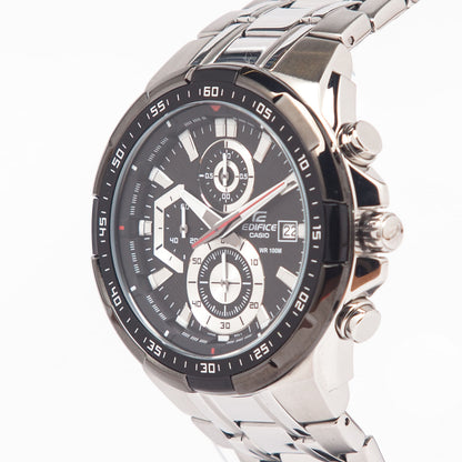 EFR-539 | RELOJ CASIO EDIFICE ORIGINAL ACERO CUERO AZUL NEGRO PLATEADO | EDI-OG-30, EDI-OG-31, EDI-OG-2