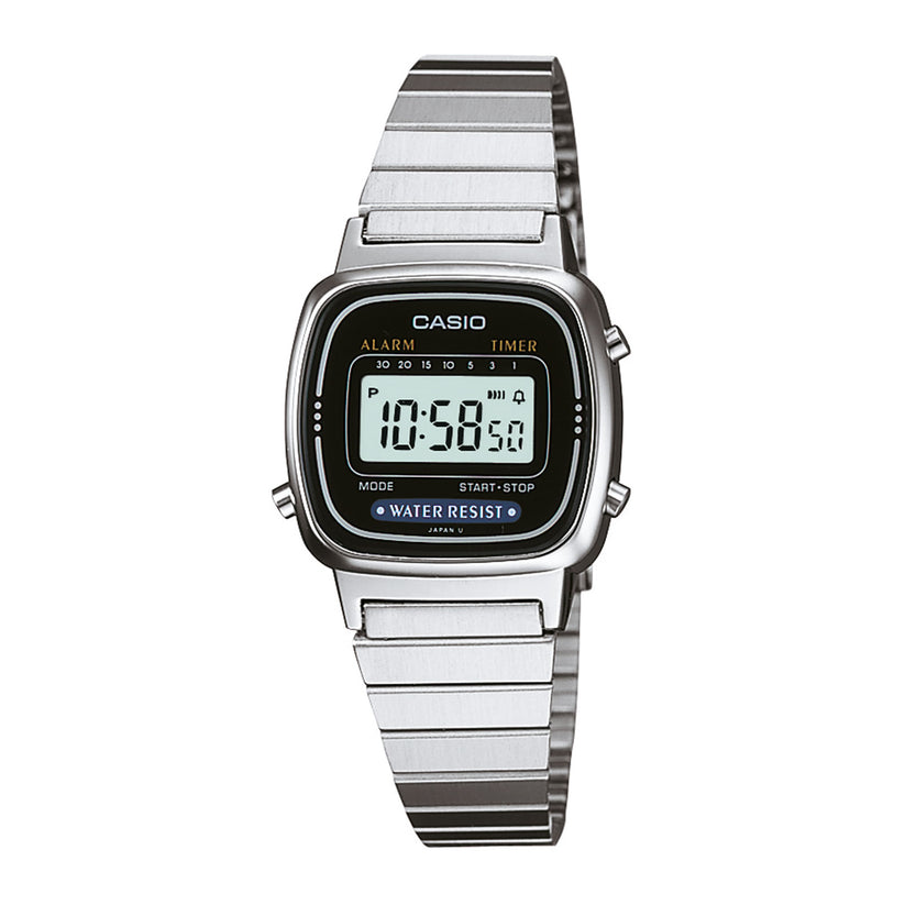 LA670 | RELOJ CASIO ORIGINAL DE ACERO DORADO PLATEADO DIGITAL | CAS-27 ...