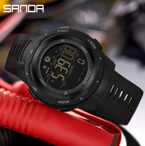 RELOJ SANDA ORIGINAL - NEGRO, GRIS, VERDE Y ROJO 2145 | SAN-88 - SAN-89 - SAN-90 - SAN-91