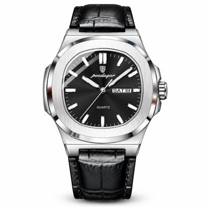 853 | RELOJ CASUAL POEDAGAR ORIGINAL PLATEADO/NEGRO