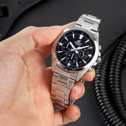 EFV-630 | RELOJ CASIO EDIFICE ORIGINAL ACERO NEGRO AZUL | EDI-OG-68, EDI-OG-69