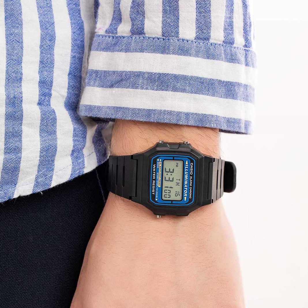 F-105W | RELOJ CASIO ORIGINAL DE GOMA NEGRO DIGITAL | CAS-274