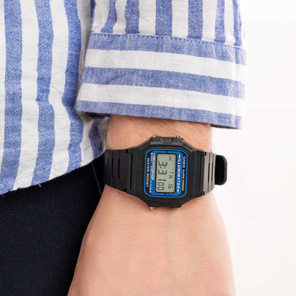 F-105W | RELOJ CASIO ORIGINAL DE GOMA NEGRO DIGITAL | CAS-274