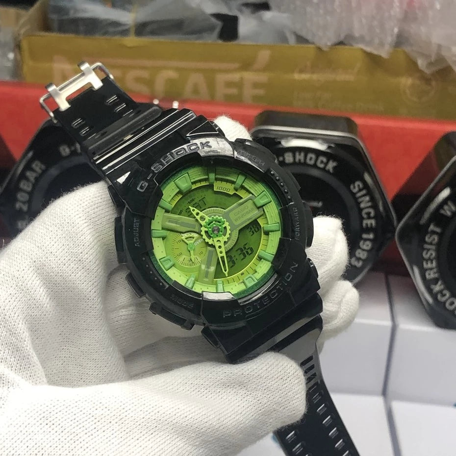 RELOJ G-SHOCK DEPORTIVO NEGRO CON VERDE | G-S-64
