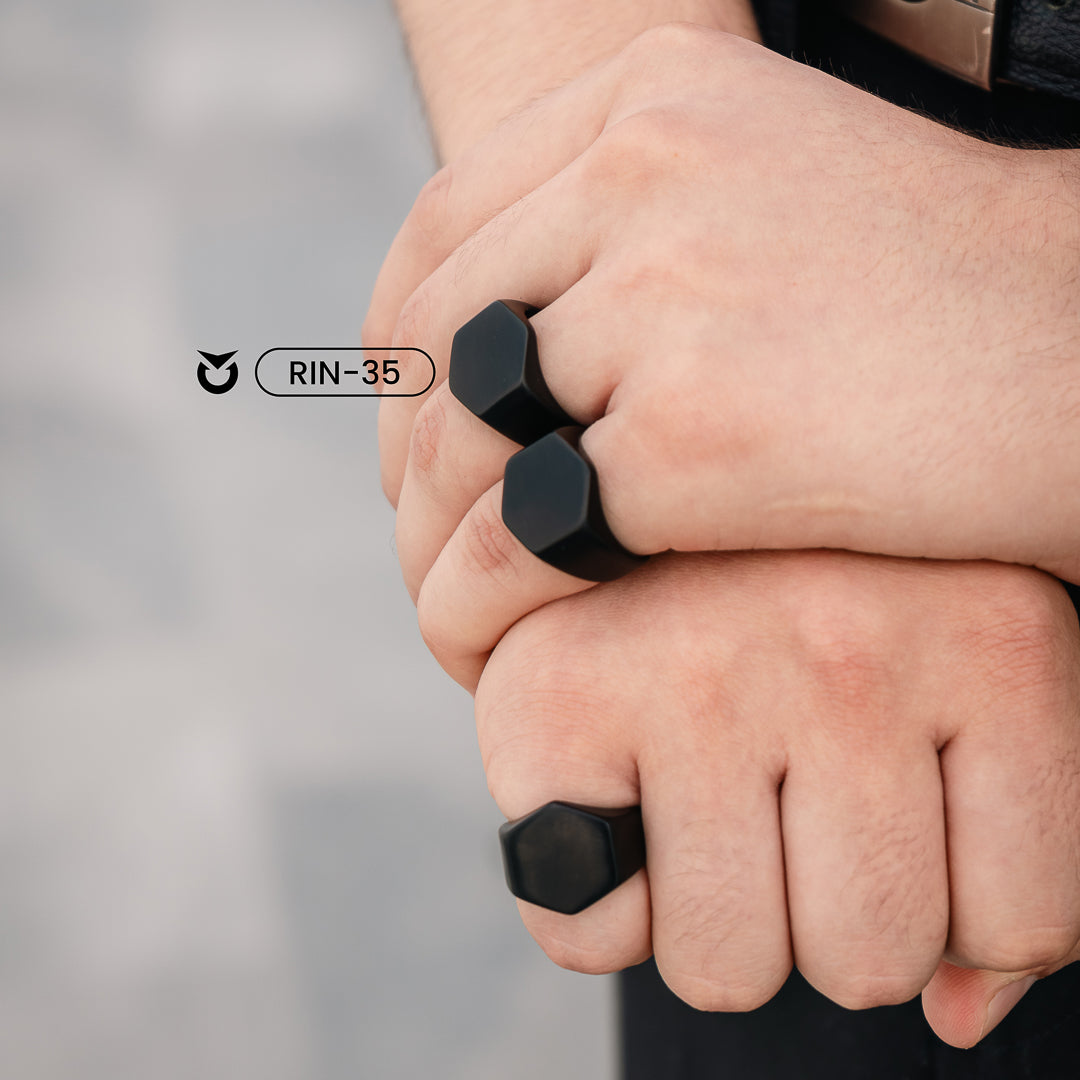 ANILLO HEX UNIK DORADO PLATEADO NEGRO | RIN-35 I RIN-36 I RIN-37