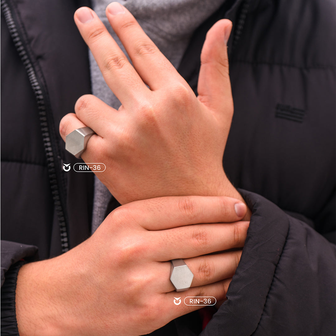 ANILLO HEX UNIK DORADO PLATEADO NEGRO | RIN-35 I RIN-36 I RIN-37