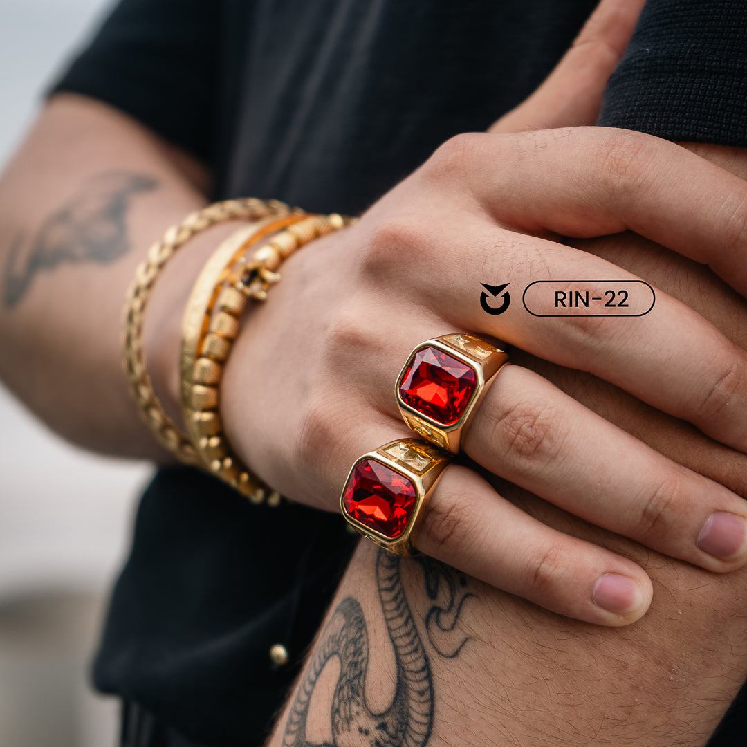 ANILLO RUBI DORADO | RIN-22