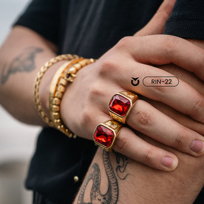 ANILLO RUBI DORADO | RIN-22