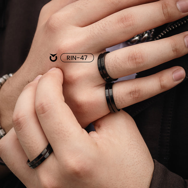 ANILLO VECTORIZADO NEGRO - PLATEADO | RIN-47 I RIN-48