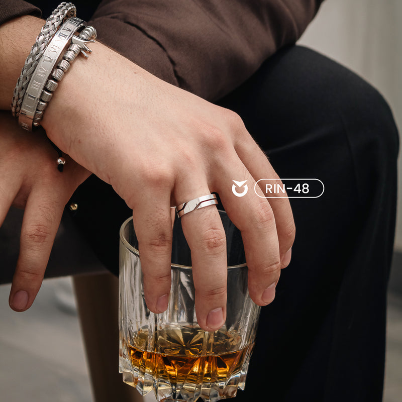 ANILLO VECTORIZADO NEGRO - PLATEADO | RIN-47 I RIN-48