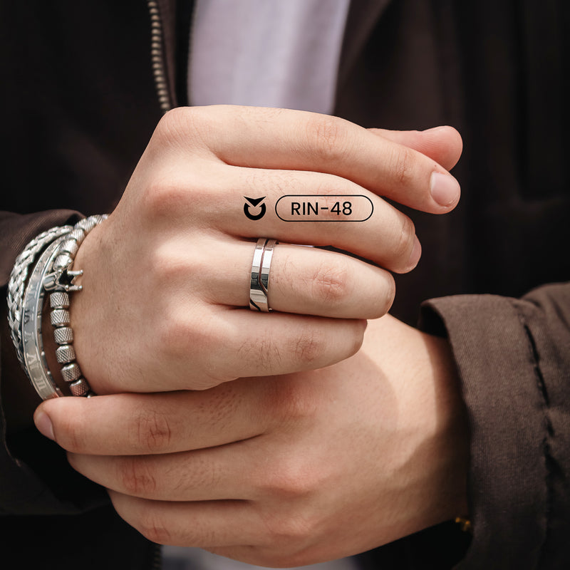 ANILLO VECTORIZADO NEGRO - PLATEADO | RIN-47 I RIN-48