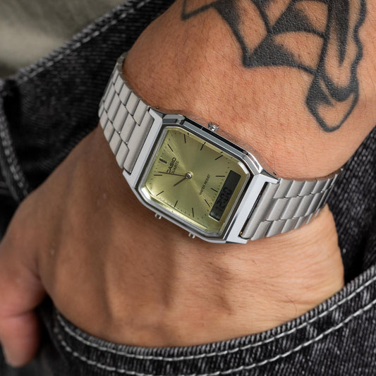 RELOJ CASIO AQ-230A-9AMQYDF ORIGINAL PLATEADO | SKU: CAS-116