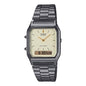 AQ-230 | RELOJ CASIO ORIGINAL DE ACERO PLATEADO AZUL CUARZO/DIGITAL | CAS-273, CAS-114, CAS-115, CAS-116, CAS-117, CAS-119