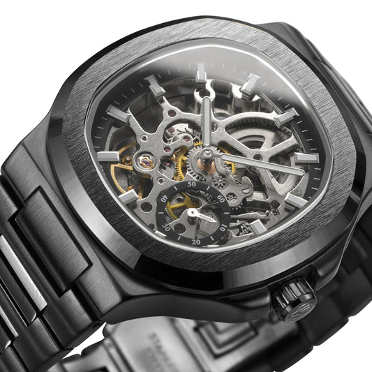 TM473 | RELOJ SKELETON FORSINING ORIGINAL NEGRO/PLATEADO | FOR-31, FOR-32