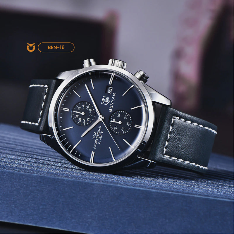 RELOJ BENYAR ORIGINAL ELEGANTE AZUL MARINO NEGRO | BEN-16 - BEN-18