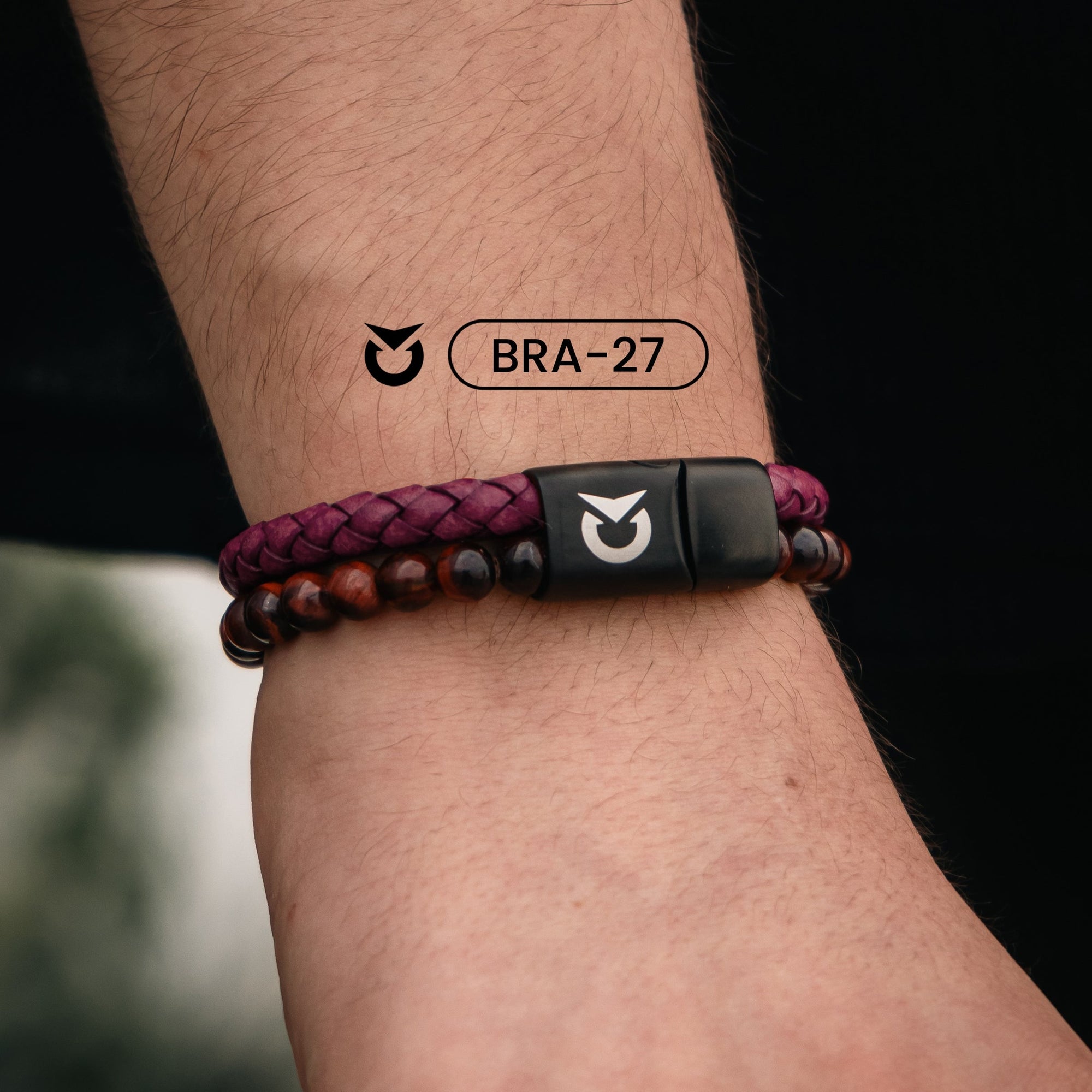 BRAZALETE DE CUERO NEGRO I MARRÓN I ROJO | BRA-26 I BRA-27 I BRA-28