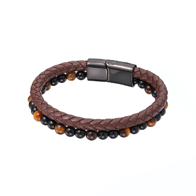 BRAZALETE DE CUERO NEGRO I MARRÓN I ROJO | BRA-26 I BRA-27 I BRA-28