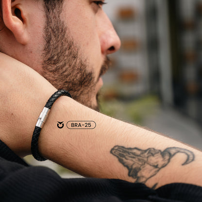 BRAZALETE ALPHA TRENZADA DE CUERO HOMBRE | BRA-25