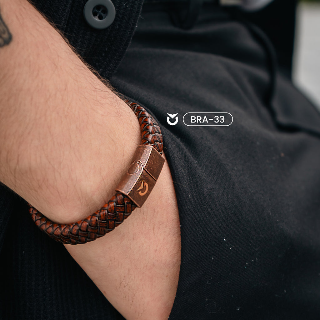 BRAZALETE BERLIN FINE LEATHER - NEGRO I MARRÓN  | BRA-30 I BRA-33