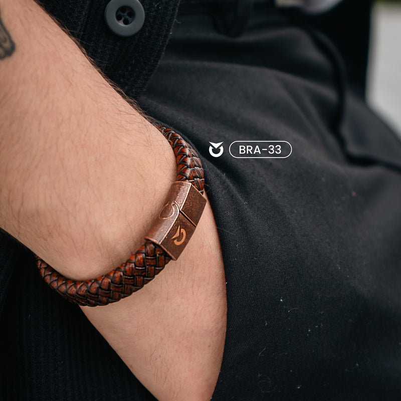 BRAZALETE BERLIN FINE LEATHER - NEGRO I MARRÓN  | BRA-30 I BRA-33