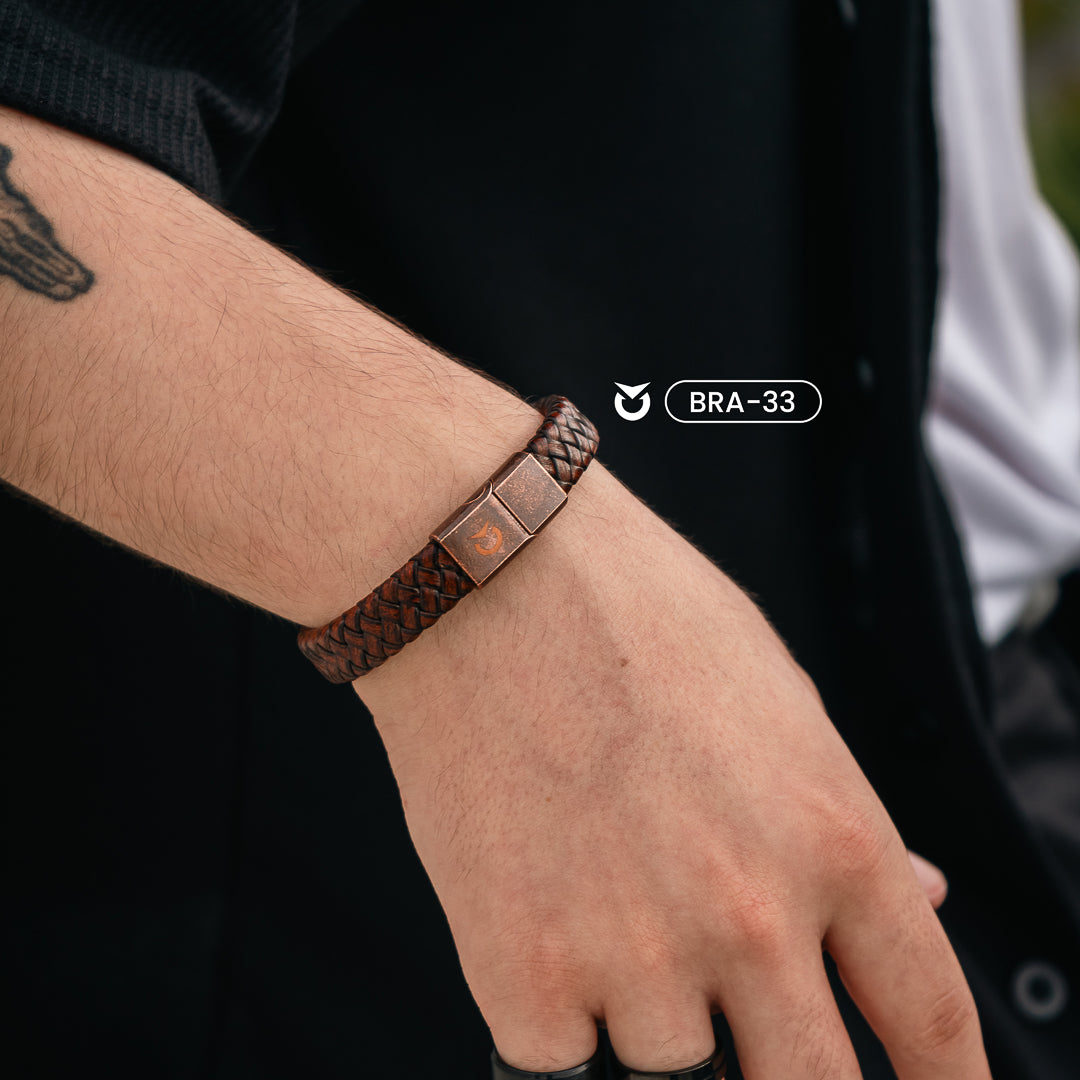 BRAZALETE BERLIN FINE LEATHER - NEGRO I MARRÓN  | BRA-30 I BRA-33