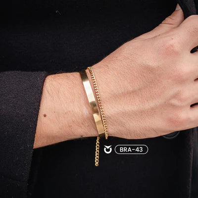 BRAZALETE CIRCULAR  DORADO I PLATEADO TIPO ARO| BRA-43 I BRA-44 PARA HOMBRE