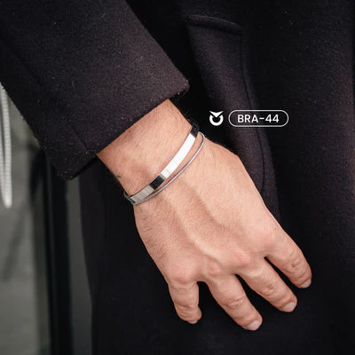BRAZALETE CIRCULAR  DORADO I PLATEADO TIPO ARO| BRA-43 I BRA-44 PARA HOMBRE