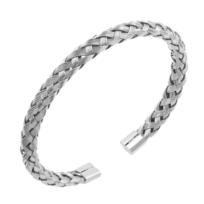BRAZALETE TRENZADO CASUAL DORADO I PLATEADO I NEGRO | BRA-38 I BRA-41 I BRA-45 PARA HOMBRE