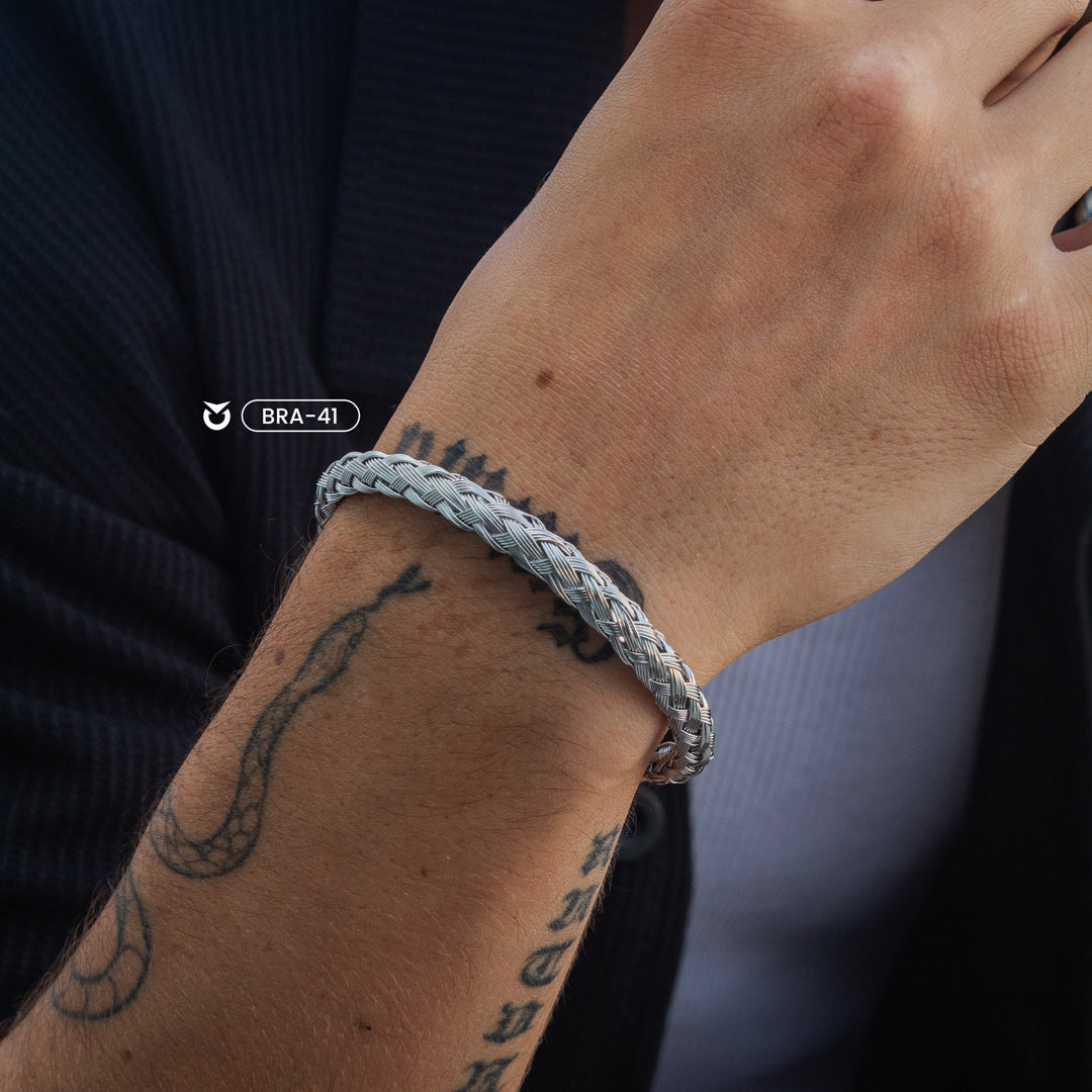BRAZALETE TRENZADO CASUAL DORADO I PLATEADO I NEGRO | BRA-38 I BRA-41 I BRA-45 PARA HOMBRE
