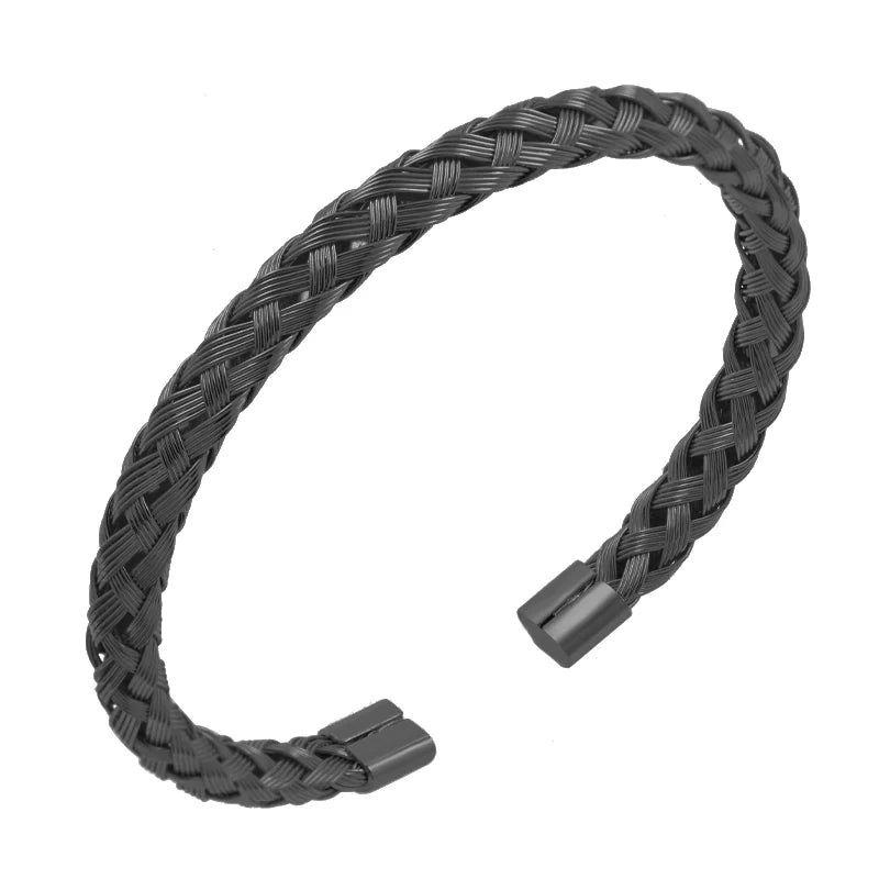 BRAZALETE TRENZADO CASUAL DORADO I PLATEADO I NEGRO | BRA-38 I BRA-41 I BRA-45 PARA HOMBRE