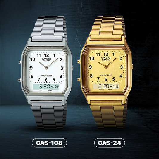 RELOJ CASIO AQ-230A-7B ORIGINAL PLATEADO /DORADO | SKU: CAS-108, CAS-24