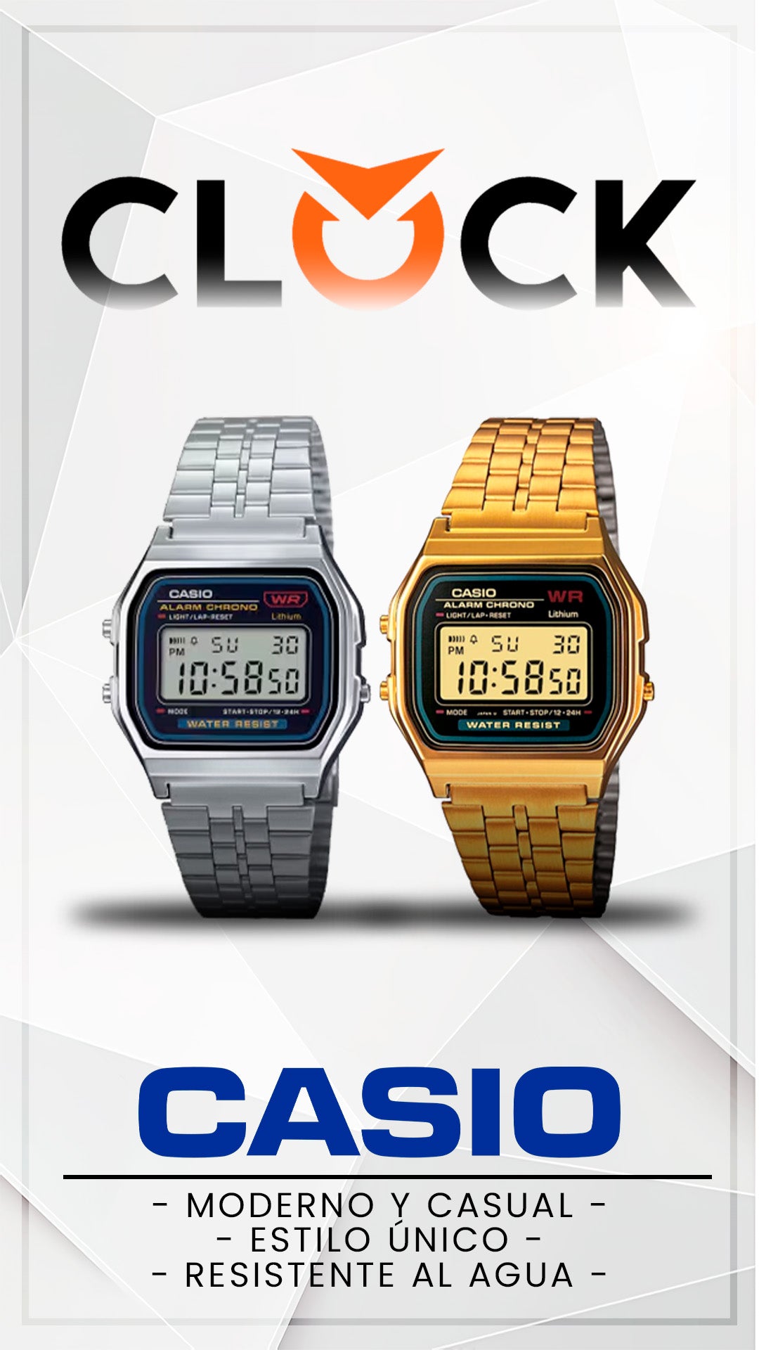 A159W | RELOJ VINTAGE CASIO ORIGINAL ACERO DORADO/PLATEADO | CAS-143, CAS-14