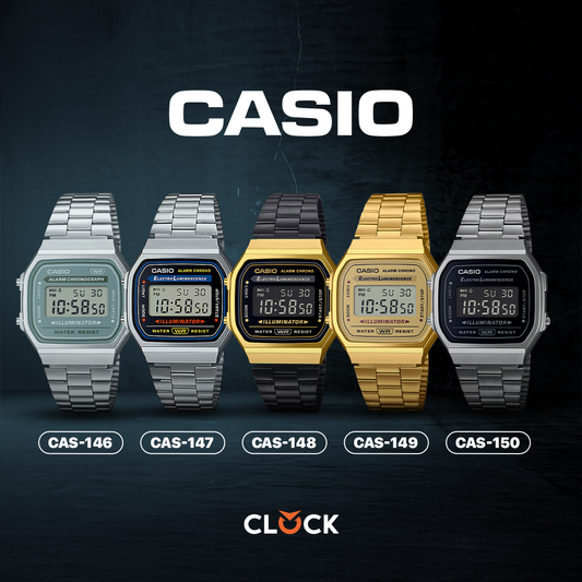 RELOJ CASIO ORIGINAL A168WA UNISEX VINTAGE | CAS-146, CAS-147, CAS-148, CAS-149, CAS-150