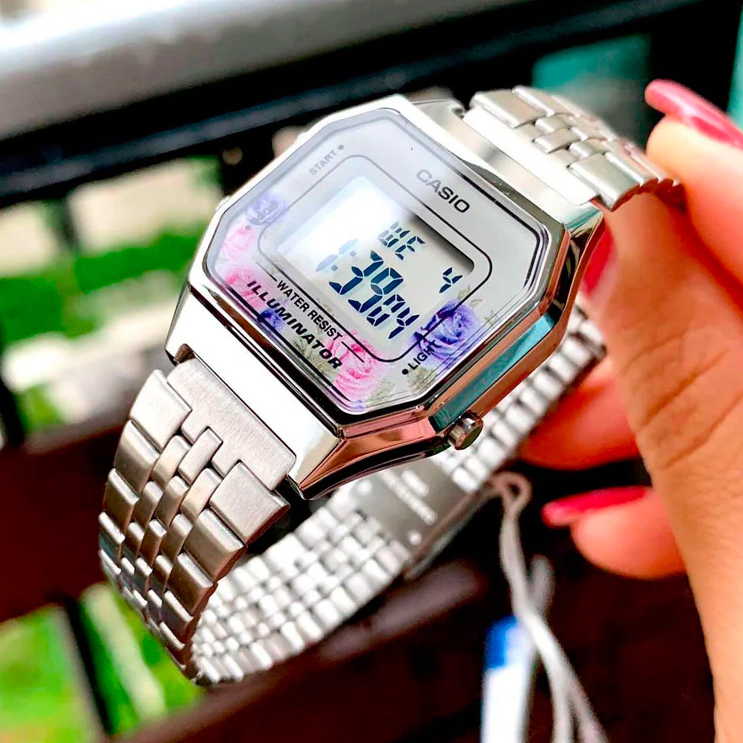 LA680W | RELOJ CASIO ORIGINAL PARA MUJER DE ACERO PLATEADO | CAS-153, CAS-154