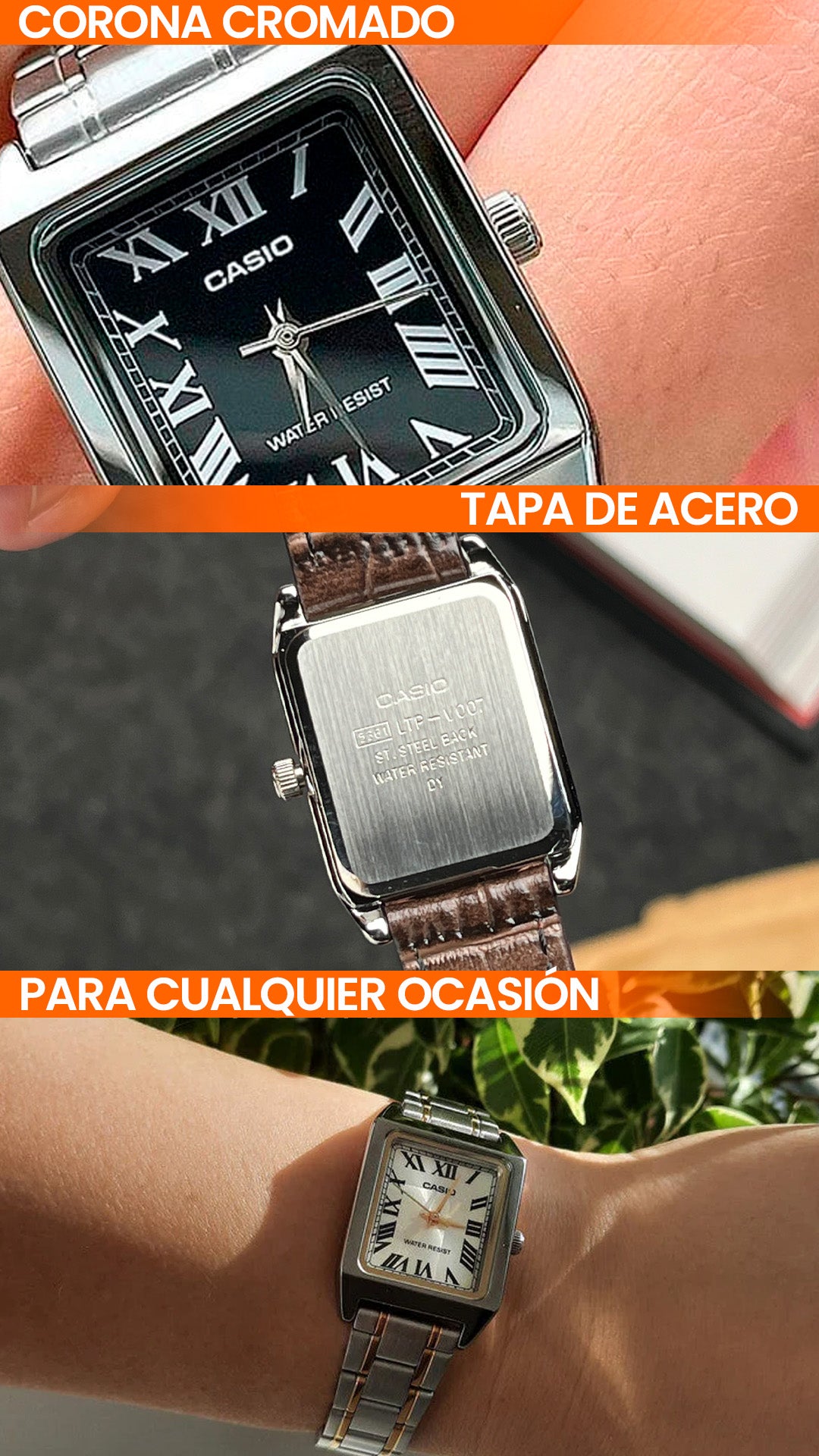 LTP-V007D | RELOJES CASIO ORIGINAL DE ACERO DORADO/PLATEADO