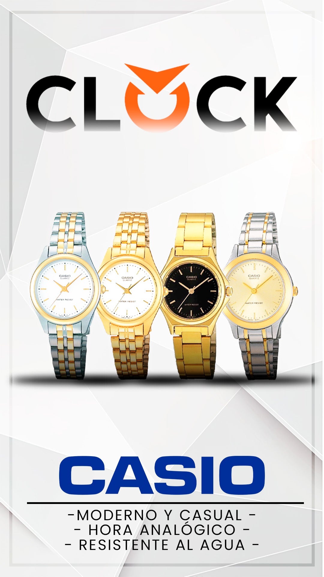 LTP-1128/1129/1130| RELOJ CASIO ORIGINAL DE ACERO DORADO/PLATEADO