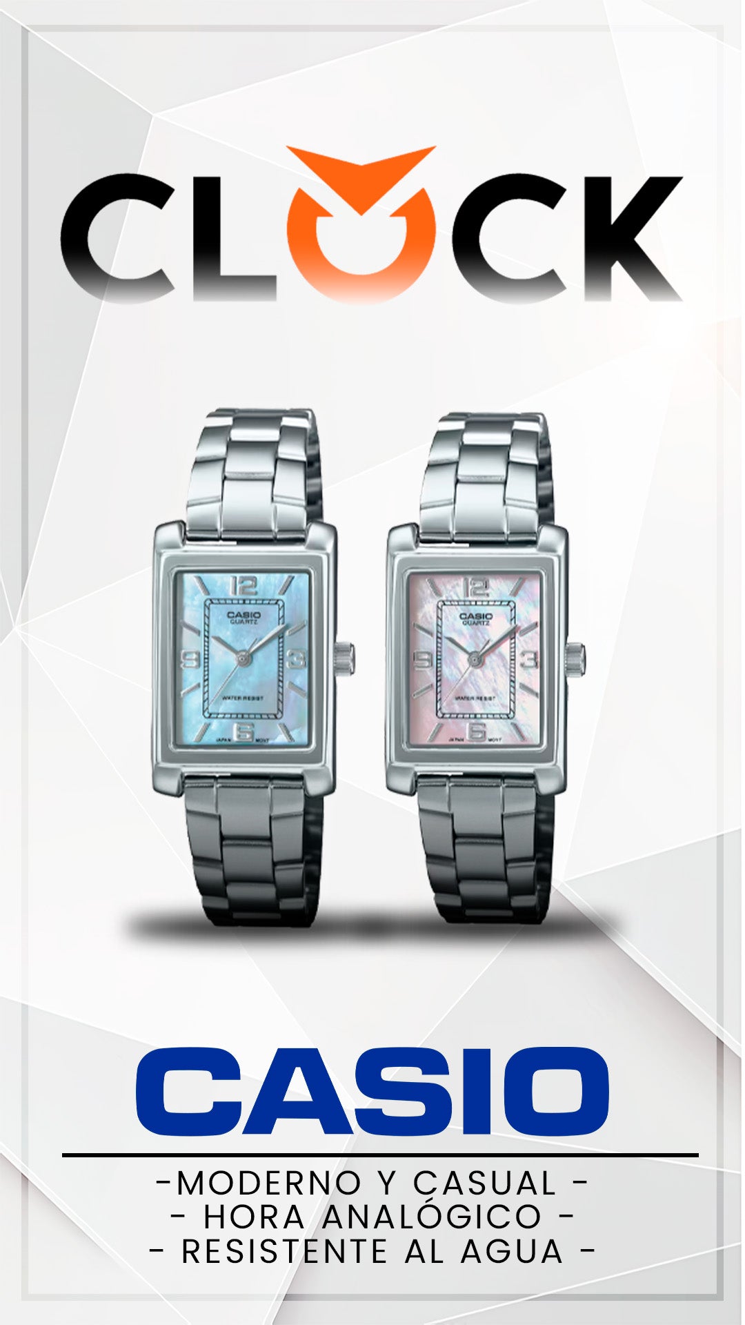 LTP-1234 | RELOJ CASIO ORIGINAL DE ACERO PLATEADO | CAS-185, CAS-186