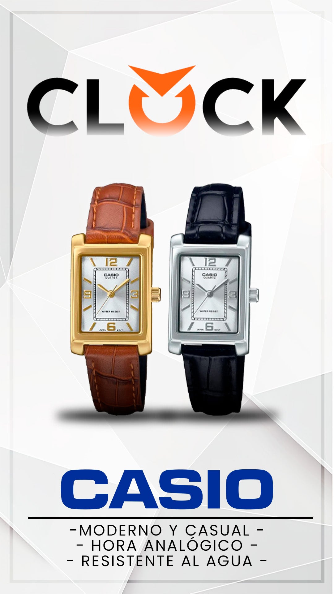 LTP-1234 | RELOJES CASIO ORIGINAL DE CUERO DORADO/PLATEADO | CAS-188, CAS-189