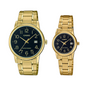 RELOJES CASIO DE ACERO PARA PAREJA DE COLOR DORADO | CAS-19, CAS-205