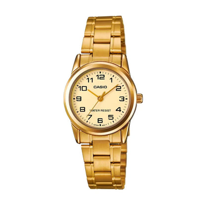 RELOJ CASIO ORIGINAL DE ACERO PARA PAREJA DE COLOR DORADO | CAS-21, CAS-201