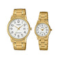 RELOJES CASIO DE ACERO PARA PAREJA DE COLOR DORADO | CAS-20, CAS-206