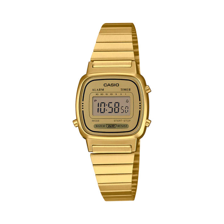 LA670 | RELOJ CASIO ORIGINAL DE ACERO DORADO PLATEADO DIGITAL | CAS-271, CAS-215, CAS-45, CAS-216