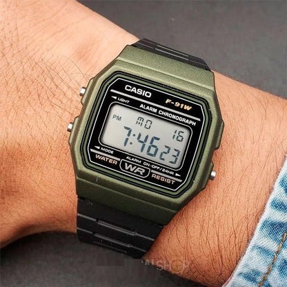 F-91WM-1BDF | RELOJ CASIO ORIGINAL NEGRO| CAS-1 - CAS-6 - CAS-220